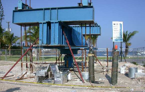 Automated traditional top-down loading test in progress in Maimi